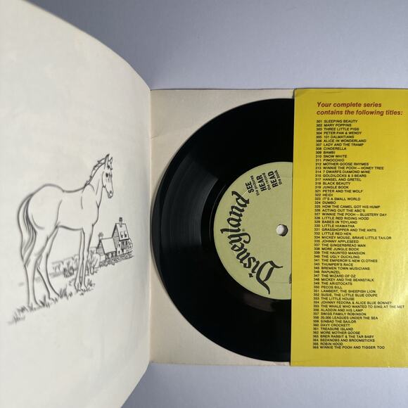 1979 DISNEYLAND RECORD & BOOK SEE HEAR READ 7" 33 1/3 The Story of Black Beauty - Picture 4 of 4
